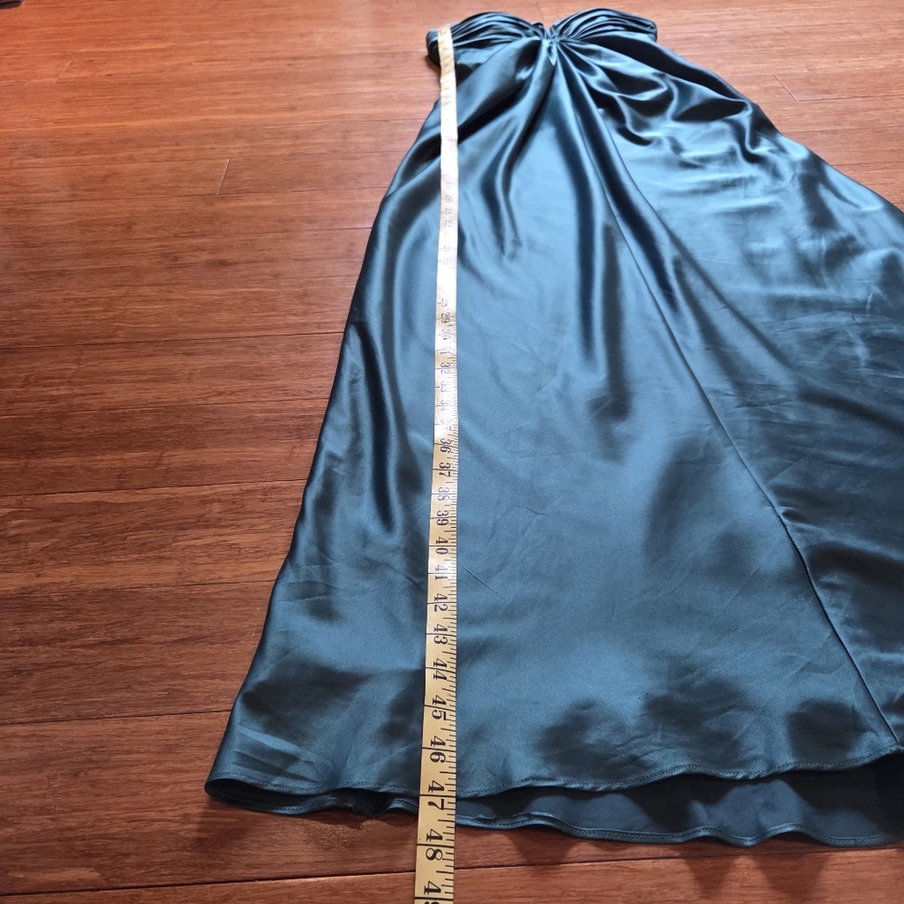 Elegant Forest Green Jewel Toned Satin Strapless Chateau Dress XS - Picture 15 of 16